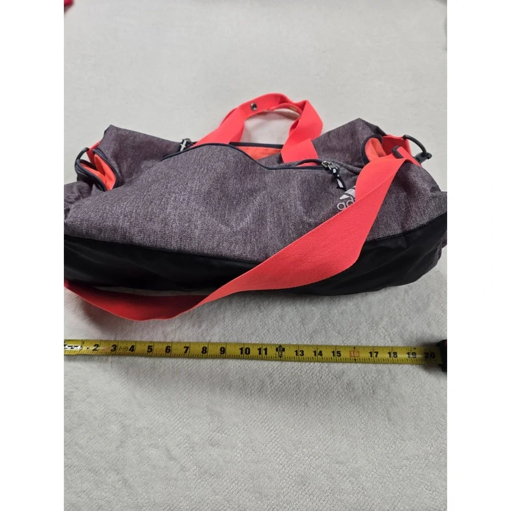 Adidas Gym Duffle Bag Gray/Orange Sport Training Travel Carry-On Shoulder Strap